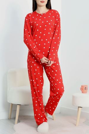 Alt Üst Aynı Pijama Takımı Kırmızıbeyaz - 50722.1961.