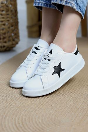 Yıldızlı Spor Ayakkabı Beyazsiyah - 31295.264.