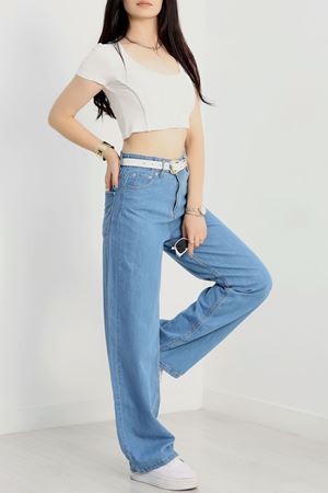 Palazzo Kot Pantolon Açıkmavi - 41860.1431.