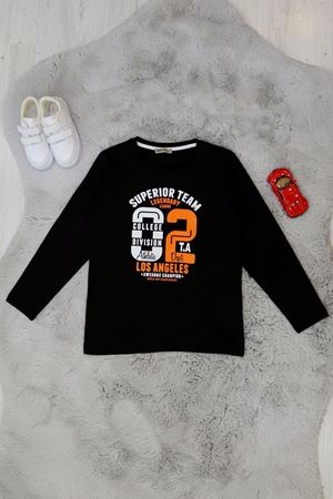 9-13 Yaş Süprem Penye Uzun Kol Tişört Siyah - 50835.904.