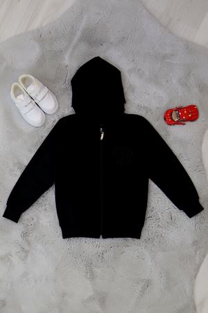 6-14 Yaş Penye Fermuarlı Kapşonlu Ceket Siyah - 50848.904.