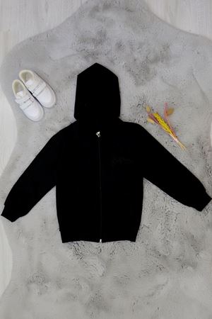 6-14 Yaş Penye Fermuarlı Kapşonlu Ceket Siyah - 50849.904.