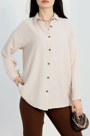 Oversize Gömlek Krem - 70745.701.