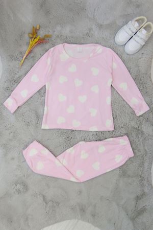 3-14 Yaş Süet Manşetli Alt Üst Aynı Takım Tozpembe - 410.1287.