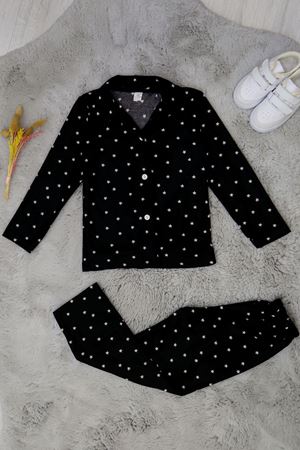 3-14 Yaş Baskılı Süet Çocuk Takım Siyahyıldız - 480.1287.