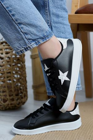 Yıldızlı Spor Ayakkabı Siyahbeyaz - 31295.264.