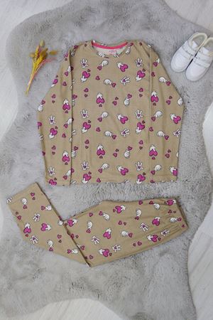 13-16 Yaş Süet Pijama Takımı Sütlükahve - 42206.2028.