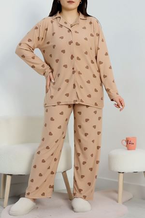 Büyük Beden Süet Takım Kahverengi - 455.1287.