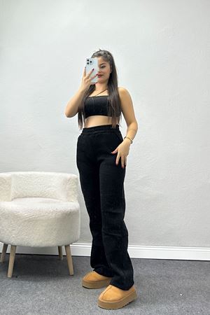 Üç İplik Palazzo Eşofman Altı Siyah - 20970.1878.