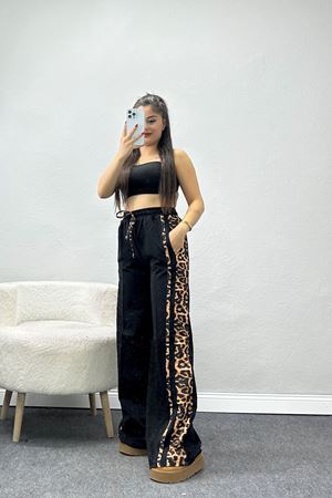 Şeritli 2 İplik Eşofman Altı  Siyah - 40026.1857.