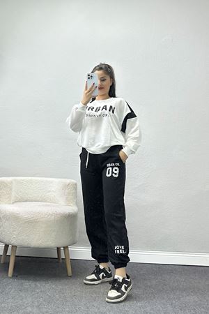 Baskılı 2 İplik Eşofman Takımı Siyah - 50734.1005.