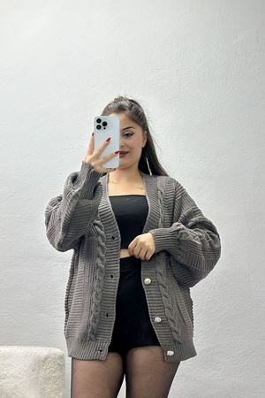 Balon Kol Hırka Füme - 340.1577.