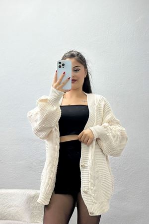 Balon Kol Hırka Latte - 340.1577.