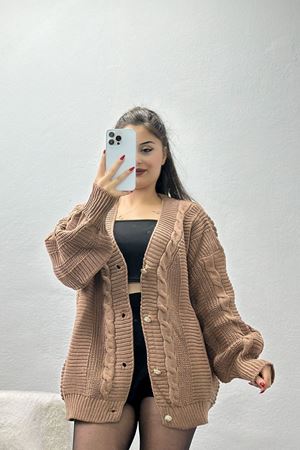 Balon Kol Hırka Mocha - 340.1577.