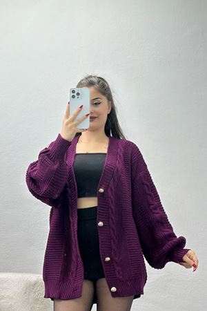 Balon Kol Hırka Mor - 340.1577.