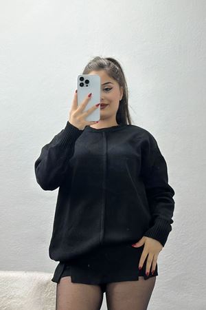 Bisiklet Yaka Triko Siyah - 2345.1765.