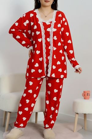 Baskılı Süet Battal 3'Lü Takım Beyazkalp - 781.1287.