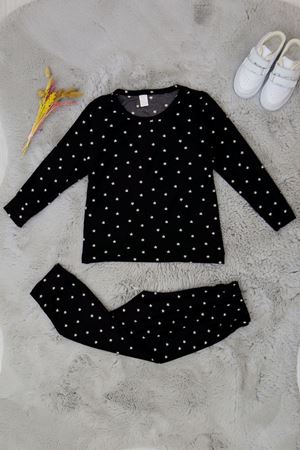 3-14 Yaş Süet Manşetli Alt Üst Aynı Takım Siyahyıldız - 410.1287.