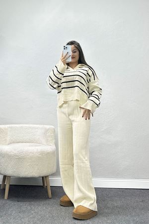 Çizgili Triko Takım Taş - 2295.1765.