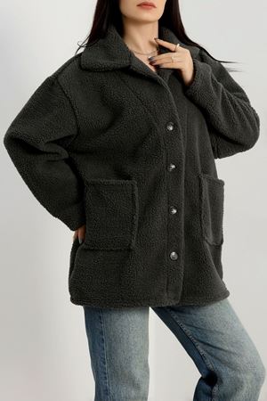 Çift Cepli Kuzu Kaban Haki - 53545.701.