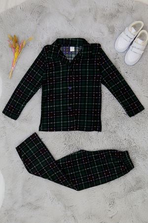 3-14 Yaş Baskılı Süet Çocuk Takım Yeşilekose - 480.1287.