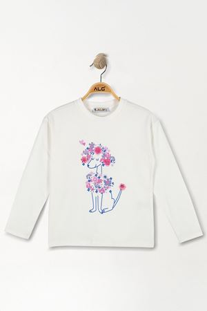 6-9 Yaş Kız Çocuk Baskılı Sweat Beyaz - 6264038.1576.