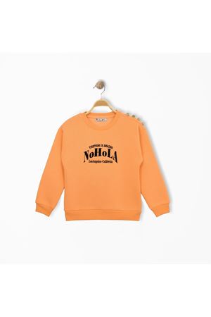 3 İp Şardonlu Baskılı 3-7 Yaş Kapüşonlu Sweatshirt Turuncu - 625516.1576.