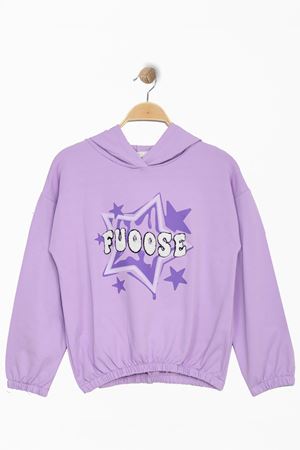 2 İp Şardonlu Baskılı Kapüşonlu 8-12 Yaş Sweat Lila - 725432.1576.