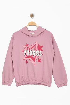 2 İp Şardonlu Baskılı Kapüşonlu 8-12 Yaş Sweat Pembe - 725432.1576.