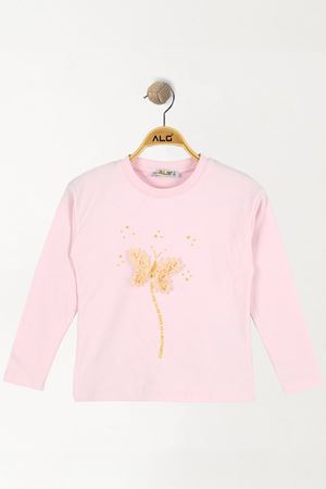 Kelebek Nakışlı 2-5 Yaş Sweatshirt Pembe - 5264020.1576.