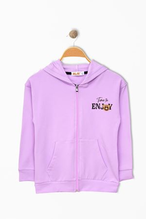 2 İp Şardonlu 3-7 Yaş Sweat Lila - 624812.1576.