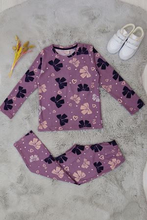 5-8 Yaş Süet Pijama Takımı Gülkurusu - 42205.2028.