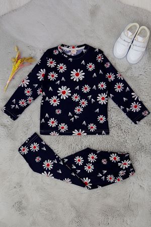 5-8 Yaş Süet Pijama Takımı Lacivert - 42205.2028.
