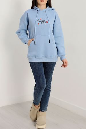 3 İplik Kanguru Cepli Kapşonlu Sweat Bebemavi - 42250.1878.