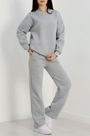 Üç İplik Eşofman Takımı Gri - 70779.1878.