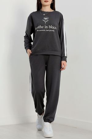 Baskılı 2 İplik Eşofman Takımı Antrasitbeyaz - 50733.1005.