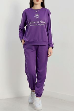 Baskılı 2 İplik Eşofman Takımı Morbeyaz - 50733.1005.