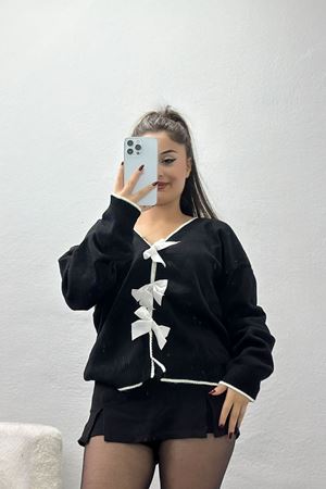 Fiyonk Detaylı Triko Siyah - 2279.1765.