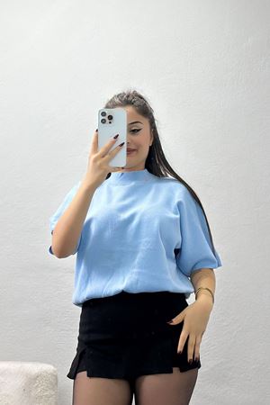 Kısa Kollu Triko Açık Mavi - 2308.1765.