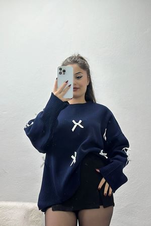 Fiyonk Detaylı Triko Lacivert - 3022.2043.