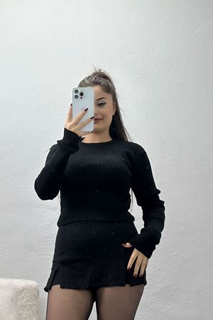 Bisiklet Yaka Triko Siyah - 4003.2043.