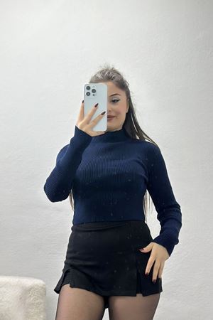 Yarım Balıkçı Yaka Triko Lacivert - 4049.2043.