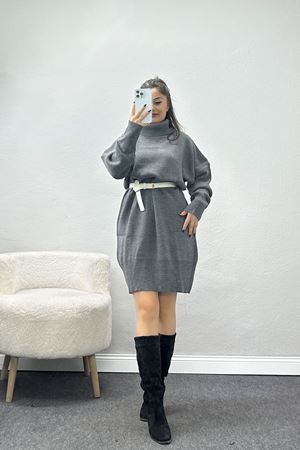 Akrilik Dik Yaka Triko Füme - 31068.1766.