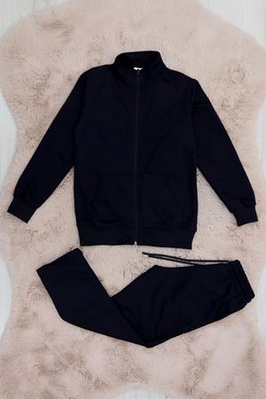 9-12 Yaş İki İplik Şardonsuz Fermuarlı Takım Lacivert - 42197.1937.