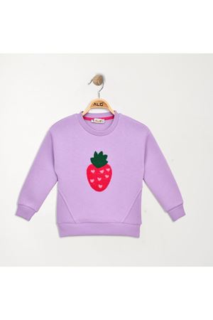 3-7 Yaş Üç İplik Baskılı Sweat Lila - 625407.1576.