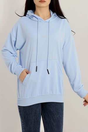 2 İplik Kapşonlu Baskılı Sweatshirt Bebemavi - 31315.1878.