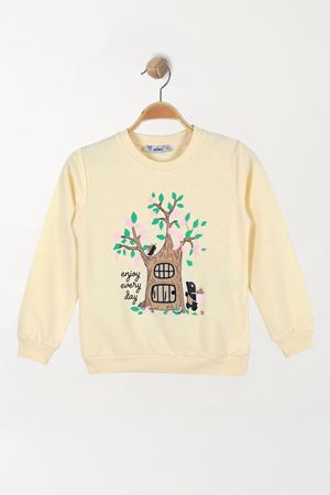 6-9 Yaş Baskılı Çocuk Sweat Sarı - 6260003.1576.