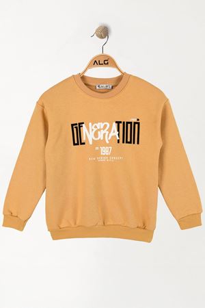 Baskılı 3 İp Şardonlu 10-13 Yaş Sweatshirt Hardal - 3264176.1576.