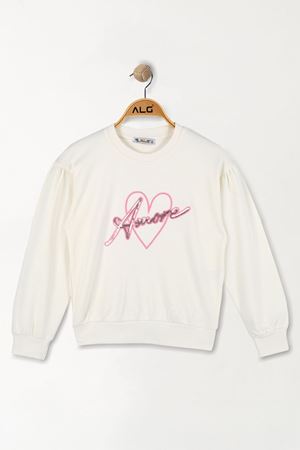 Amore Baskılı 10-13 Yaş Sweatshirt Beyaz - 7264166.1576.