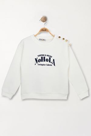 3 İp Şardonlu Baskılı 3-7 Yaş Kapüşonlu Sweatshirt Beyaz - 625516.1576.